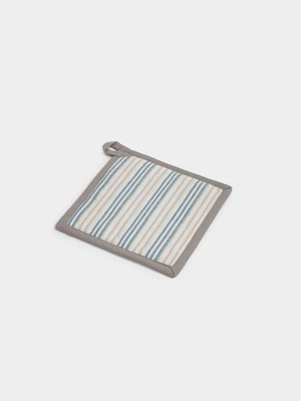 Прихватка, 20х20 см, хлопок, квадратная, молочная, Полосы, Stripes kitchen, image-1