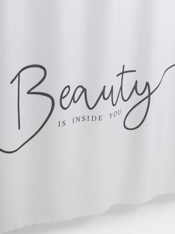 Жуынатын бөлмеге арналған перде, 180х180 см, сақиналары бар, полиэстер/металл, ақ, сұлулық, Protection, image-2