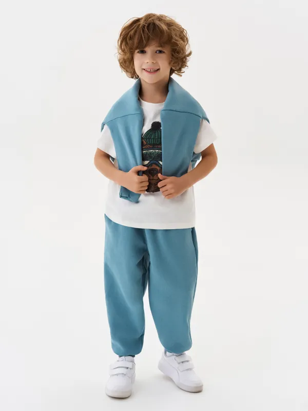 Брюки детские, для мальчиков, хлопок/полиэстер, голубые, Arnold, image-3