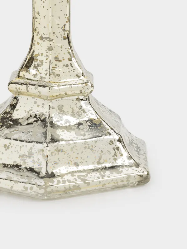 Подсвечник, 14 см, для тонкой свечи, на ножке, стекло, шампань, Patina, image-2