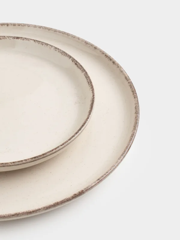 Сервиз обеденный, 6 перс, 18 пр, керамика R, бежевый, в крапинку, Speckled glaze, image-3