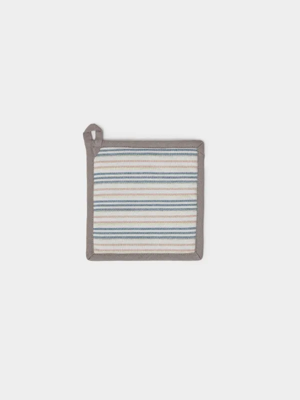 Прихватка, 20х20 см, хлопок, квадратная, молочная, Полосы, Stripes kitchen, image-0