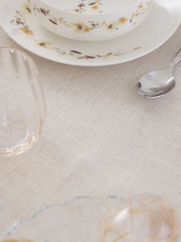 Дастархан, 170х250 см, полиэстер/зығыр, сарғылт-қоңыр, Гүлдер арасындағы қоян, Bunny in flowers, image-2