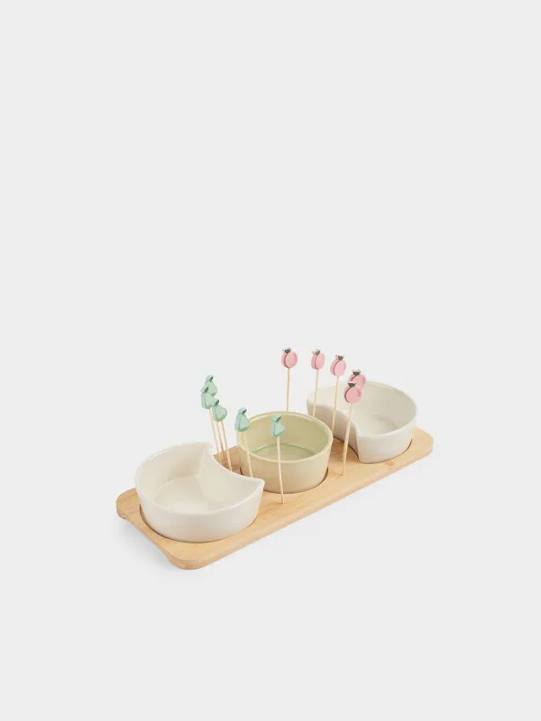 Набор для закусок, на подставке, со шпажками, Bamboo, image-0