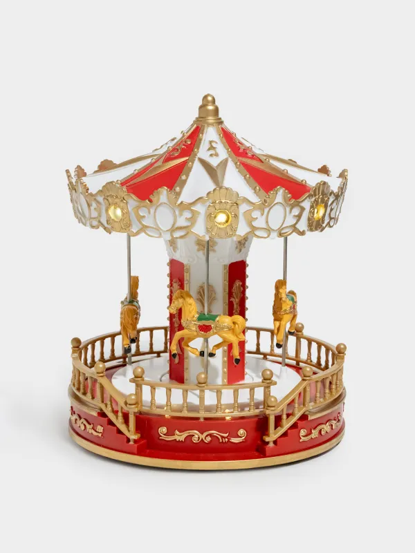 Статуэтка музыкальная, 23 см, с подсветкой, Карусель, Golden style, image-0