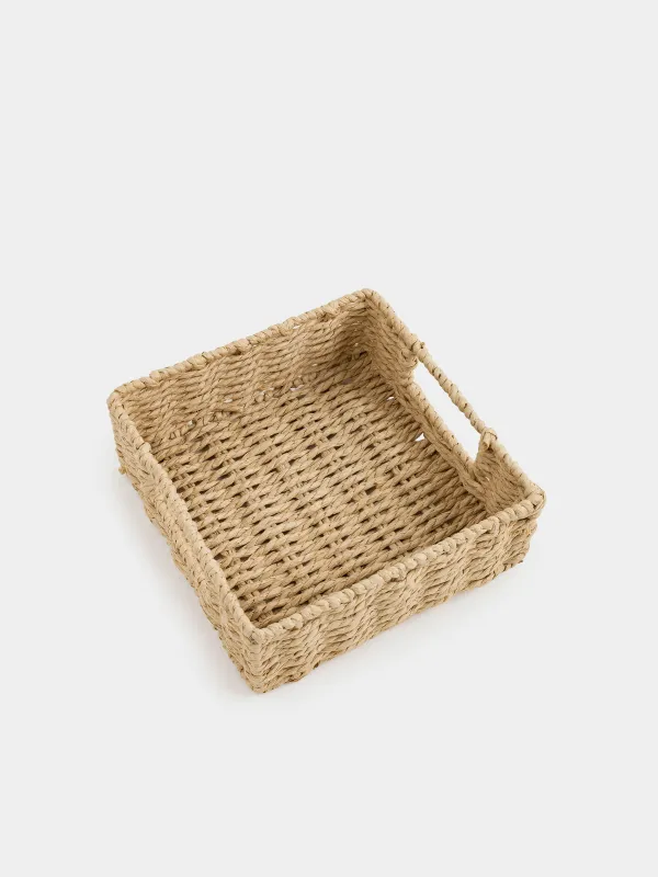 Корзина для салфеток, 18х18 см, плетеная, целлюлоза, квадратная, Braided, image-2