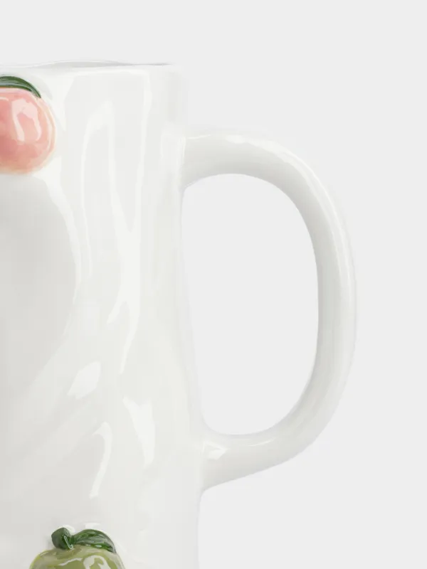 Кувшин, 2,2 л, керамика D, молочный, Фрукты, Crumple fruits, image-1