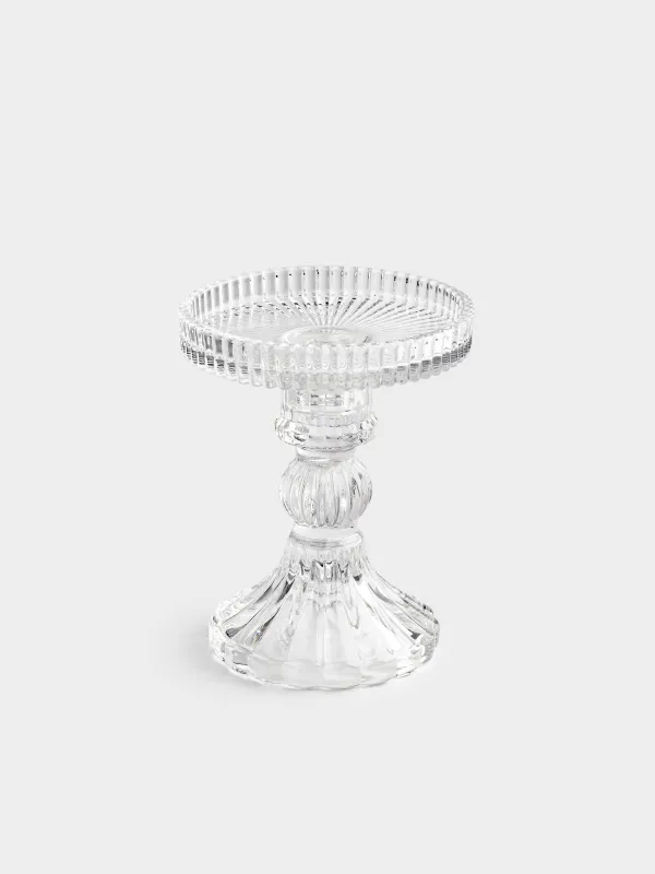 Шамдал, 12 см, цилиндрлік/жіңішке майшамға арналған, аяғы бар, жиналмалы, шыны Р, Ribby, image-1