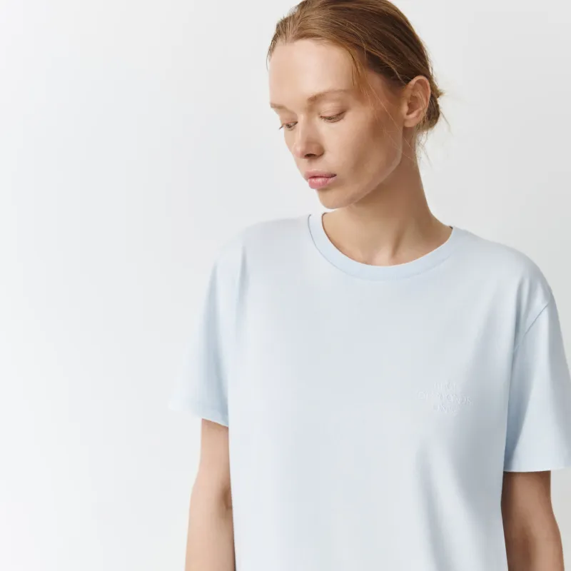 Әйелдер футболкасы, өлшемі L, мақта, көгілдір, Joanna