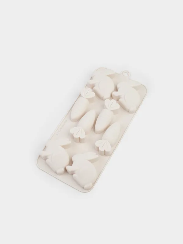 Кекстерді пісіруге арналған қалып, 23х10 см, 8 бөлім, силикон, ақшыл күлгін, Қоян және сәбіз, Bakery color, image-1