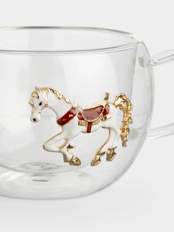 Саптыаяқ, 330 мл, шыны Б/металл, Жылқы, Air decor, image-2