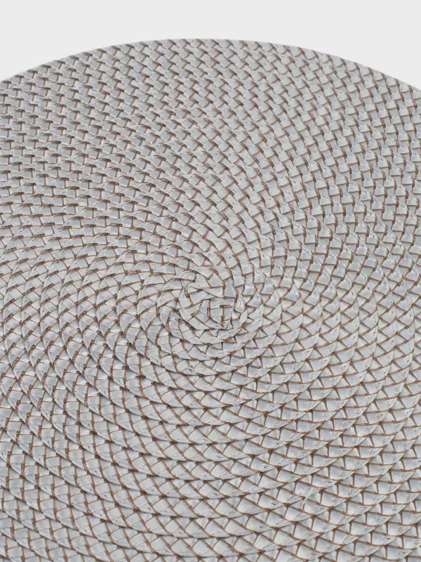 Аспап астындағы майлық, 38 см, полипропилен/ПЭТ, дөңгелек, күміс, Circle braid, image-3