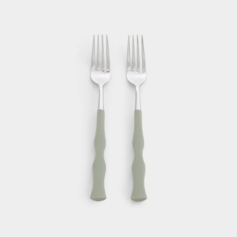 Асханалық шанышқы, 2 дана, болат/пластик, жасыл, Иілімдер, Bangkok