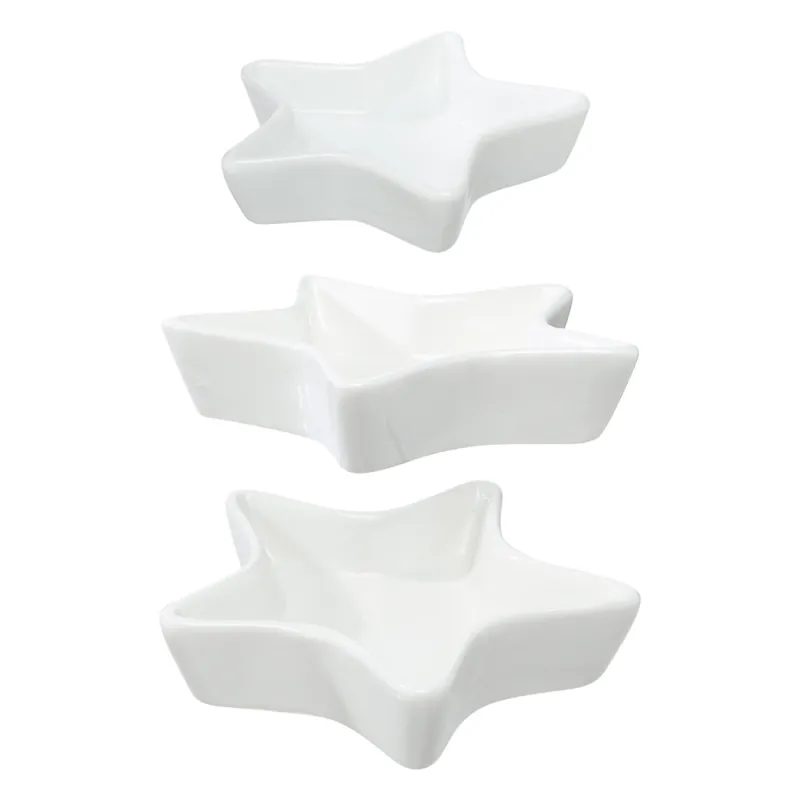 Набор для закусок, 3 пр, на подставке, керамика/бамбук, Звезды, Bamboo, image-3