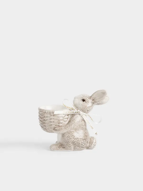 Подставка для яйца, 10 см, керамика D, коричневая, Кролик, Easter lace, image-0