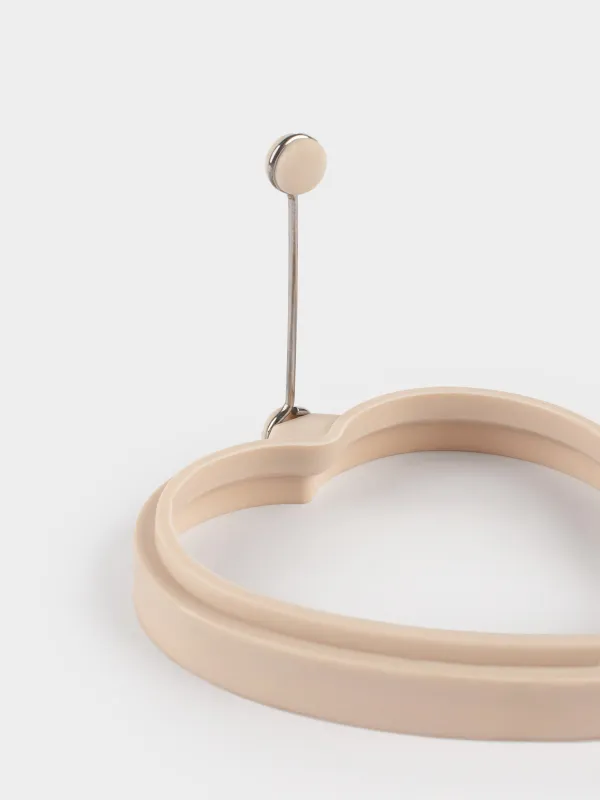 Форма для оладий/яиц, 12 см, силикон, бежевая, Сердце, Manny, image-4