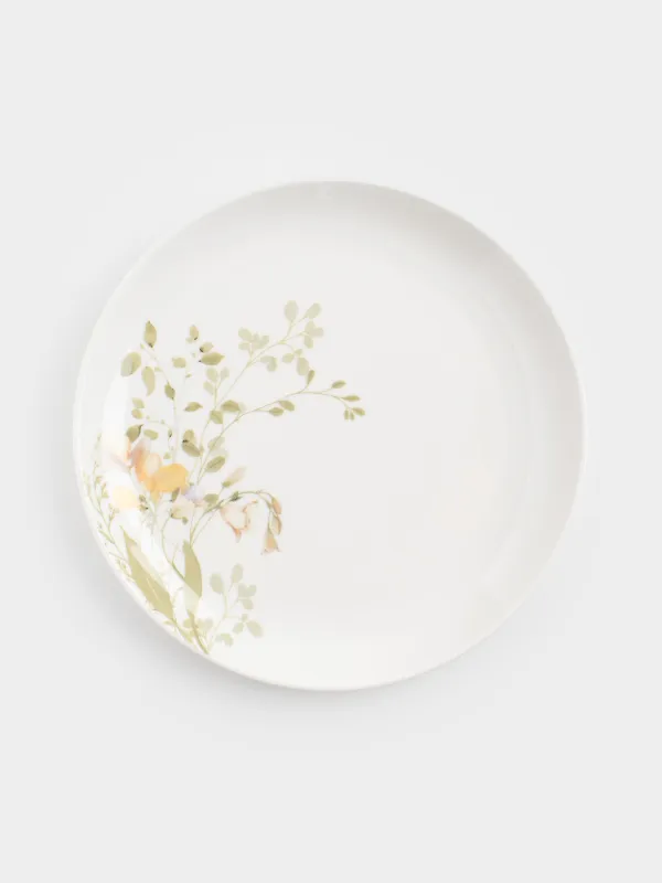 Тарелка закусочная, 21 см, 2 шт, фарфор N, белая, Цветы и листья, Floreale, image-1