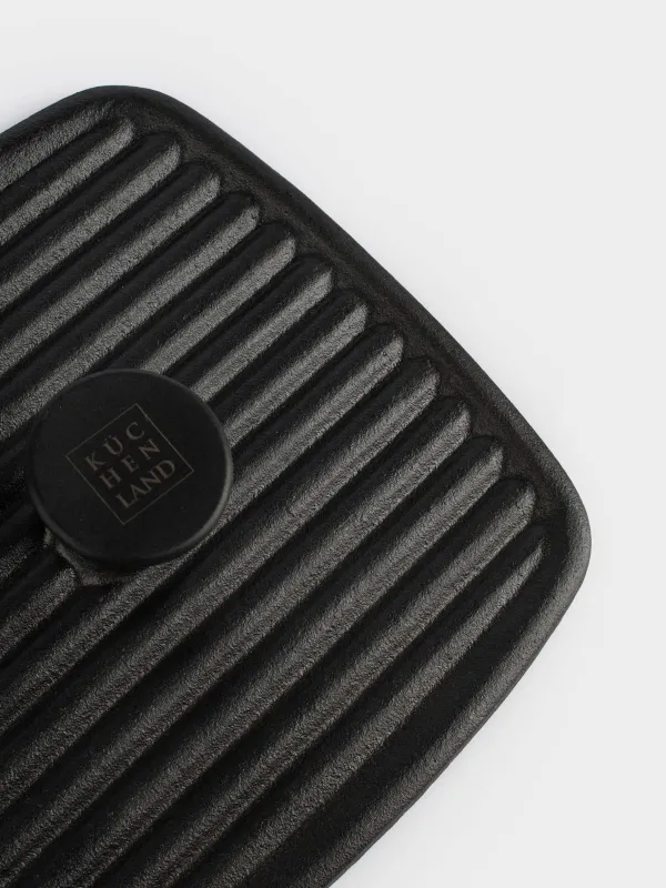 Крышка-пресс для гриля, 23 см, чугун, квадратная, черная, Authentic, image-3