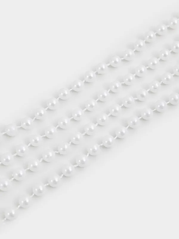 Гирлянда-бусы, 2 м, подвесная, пластик/металл, белая, Бусины, Star balls, image-2
