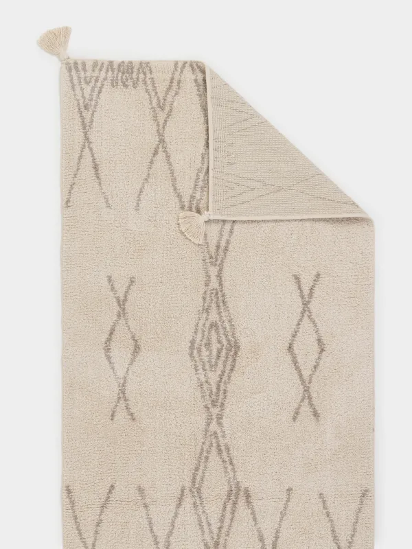 Кілем, 80x150 см, қылшықтары бар, мақта, құм, гауһар тастар, Ромбтар, image-3