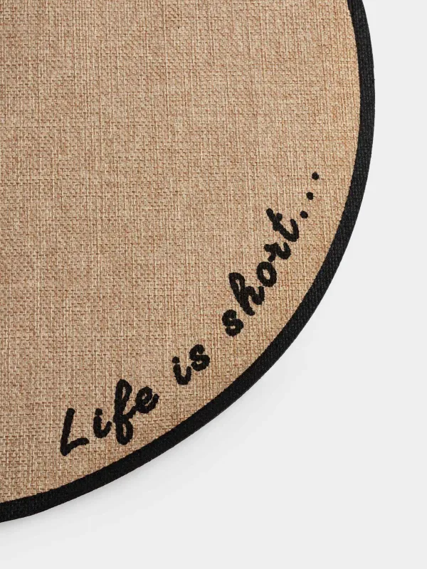 Салфетка под приборы, 38 см, полиэстер, круглая, песочная, Outline, image-4