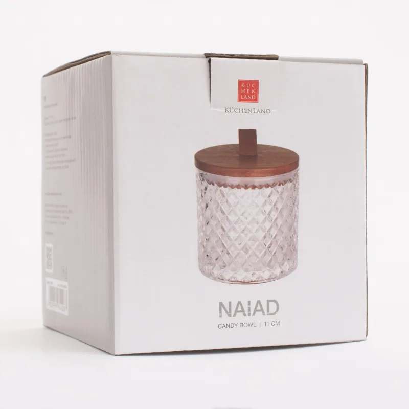 Кәмпит, 11Х11 см, қақпағы бар, шыны р / ағаш, Naiad, image-6