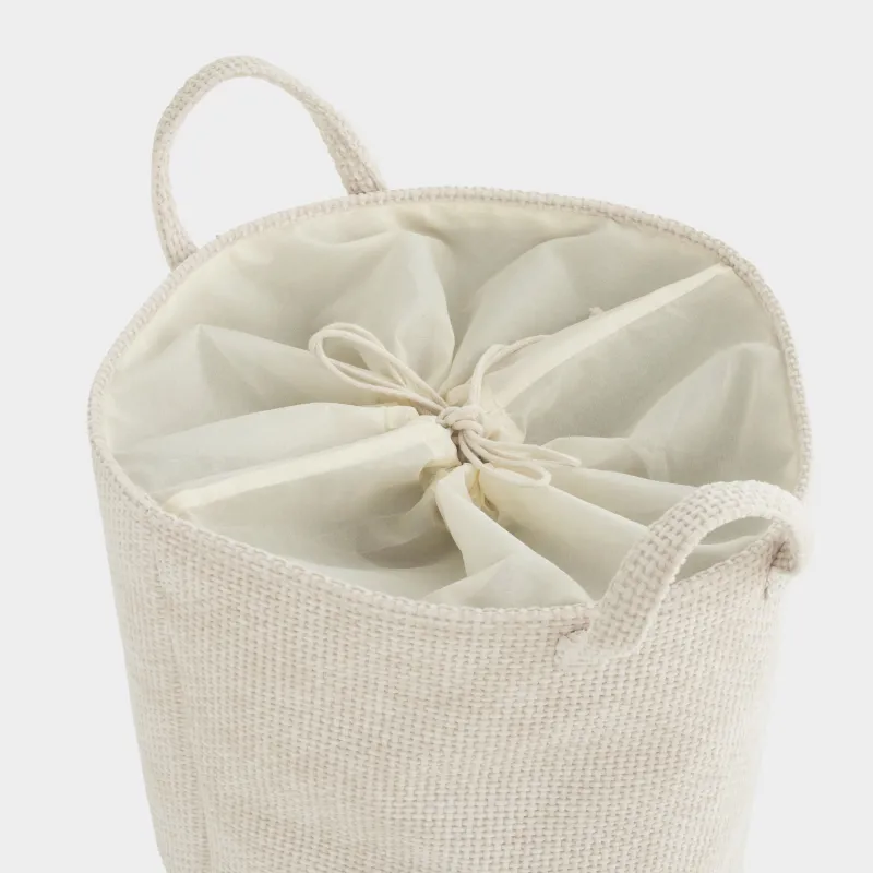 Сумка для хранения белья, 55x36 см, с ручками, полиэстер, круглая, молочная, Laundry, image-5