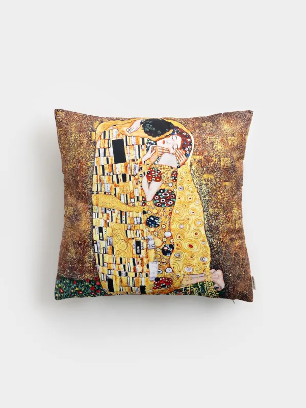 Подушка декоративная, 45х45 см, полиэстер, Поцелуй, Климт, Art поцелуй, image-0