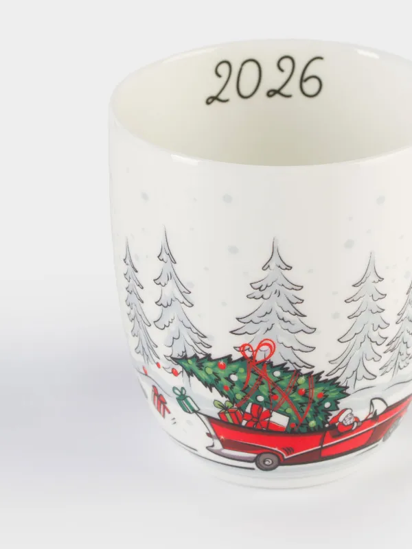 Кружка, 400 мл, фарфор, Red car, image-2