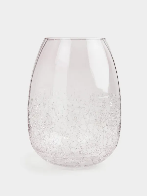 Ваза для цветов, 25 см, стекло, фиолетовая, Кракелюр, Ice, image-1