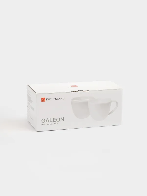 Саптыаяқ, 350 мл, 2 дана, фарфор F, ақ, Иілімдер, Galeon, image-5