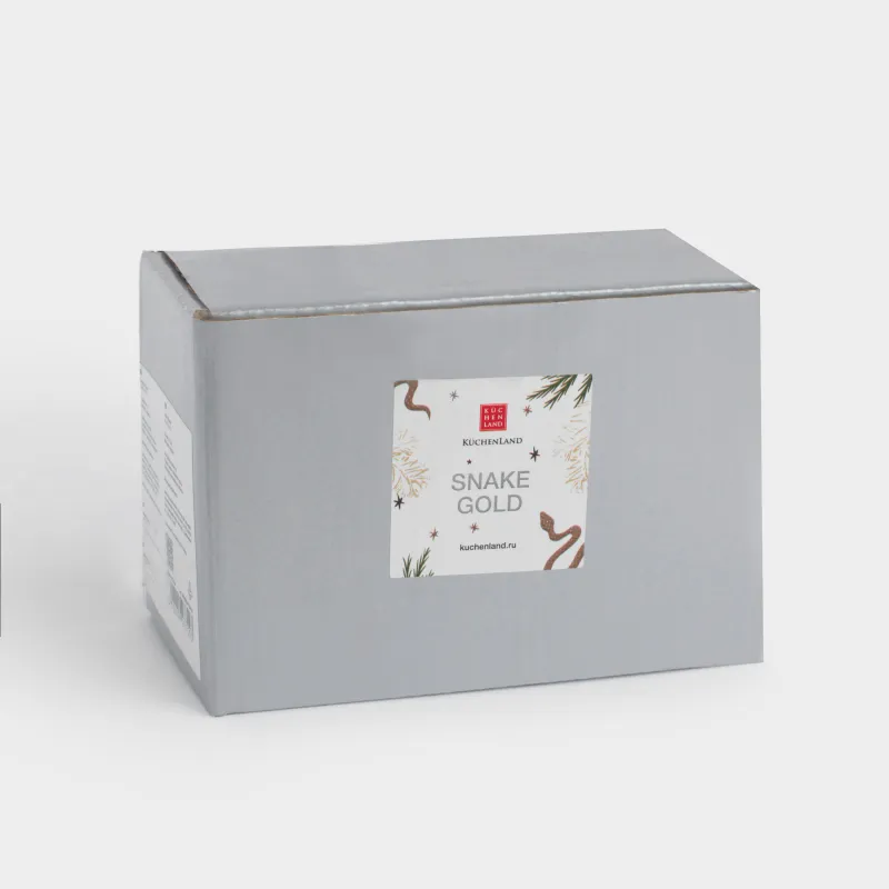 Мүсінше, 13 см, полирезин, сүт түстес-алтын, Жылан, Snake gold, image-4