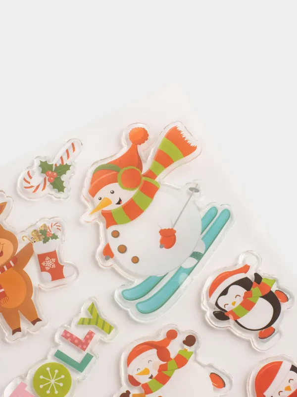 Жапсырмалар жинағы, 15х20 см, қайта пайдалануға болады, термопластик, Аққалалар, Christmas decal, image-2