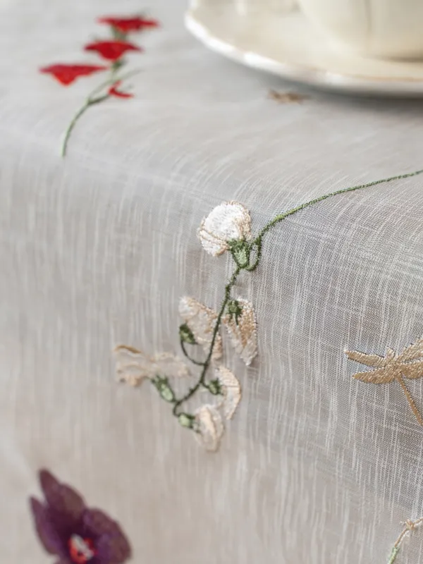 Дорожка настольная, 40х160 см, полиэстер, молочная, Цветы, Curiosity flower, image-7