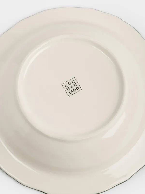 Сорпа тәрелкесі, 21х5 см, мл, фарфор Р, сүт түстес, Жасыл гүлдер, Green lace, image-4