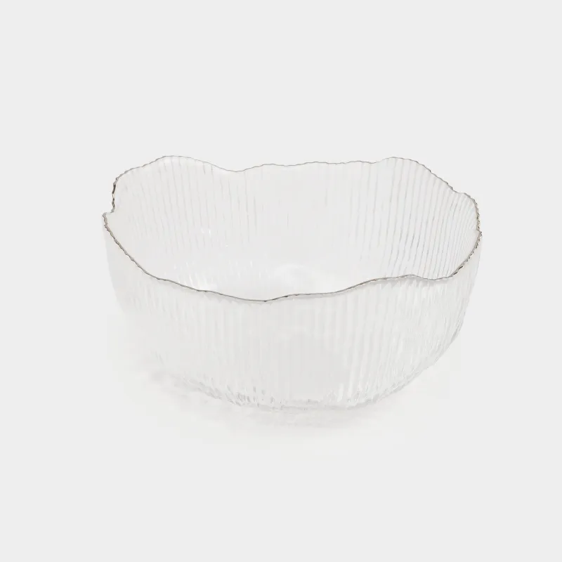 Салатник, 17х8 см, 900 мл, стекло Р, с серебристым кантом, Argos silver, image-1