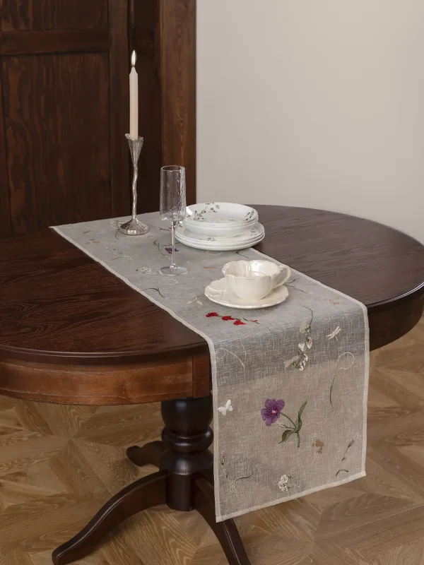 Дорожка настольная, 40х160 см, Цветы, Curiosity flower, image-8