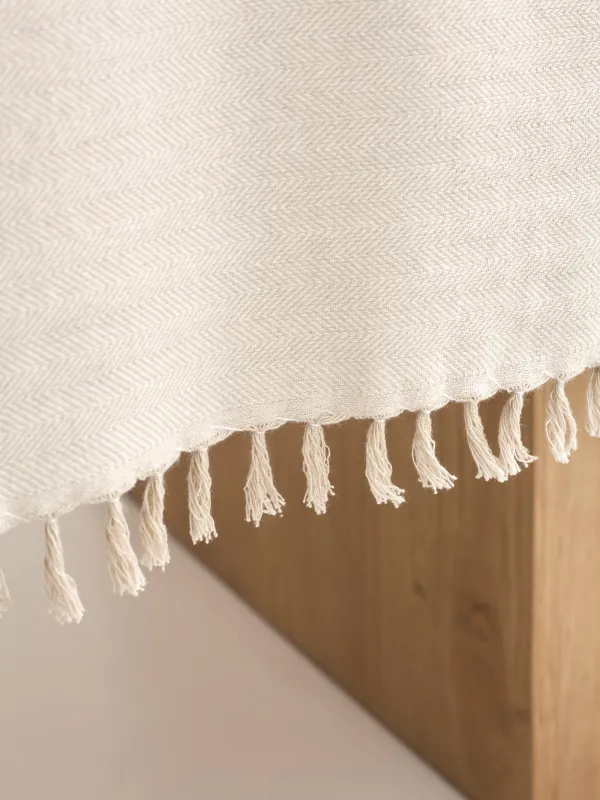 Дастархан, 170х250 см, шашағы бар, мақта, сарғылт-қоңыр-сүтті, Framed, image-5