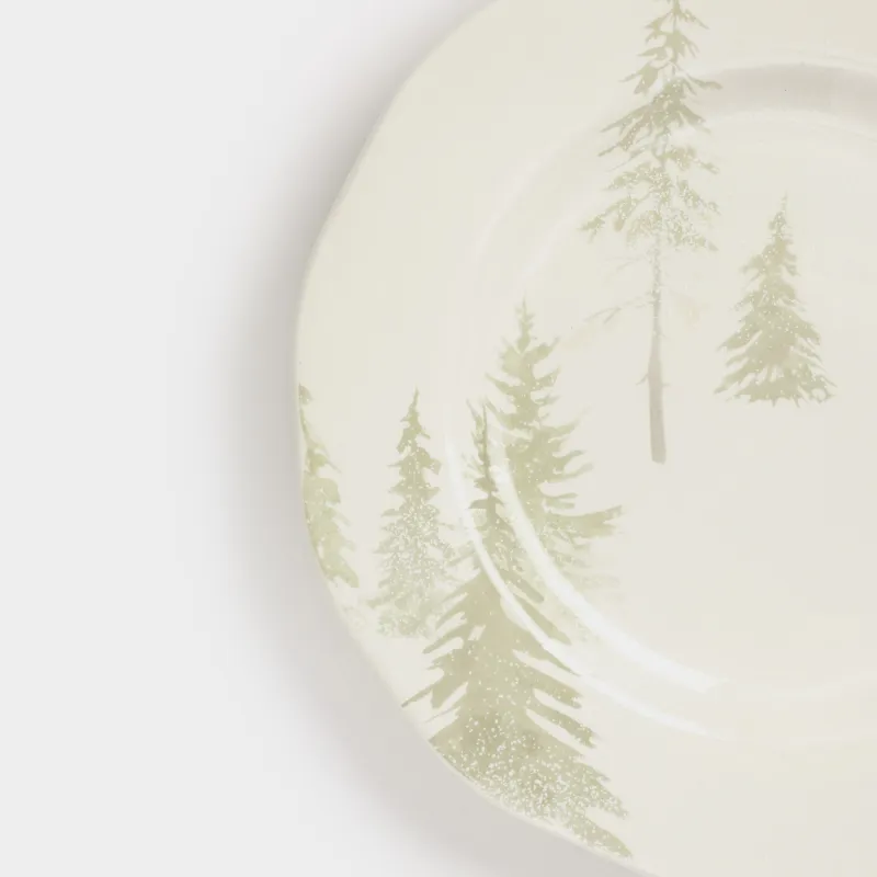 Тарелка обеденная, 26 см, керамика, белая, Заснеженные ели, Woodland story, image-3