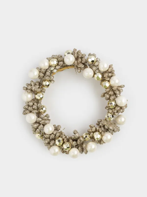 Сәндік гүл шоғы, 6/10 см, шай шамына арналған, полиэтилен/пластик, шампан, Шарлар, Bronze decor, image-0