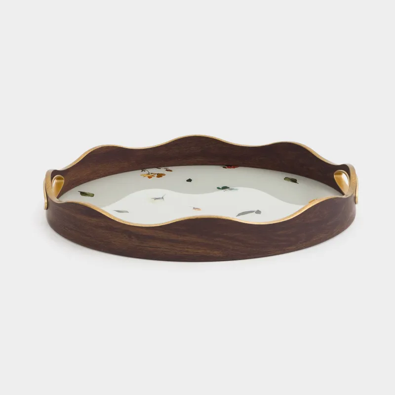 Науа, 34 см, пластик/шыны, дөңгелек, алтын, Гүлдер, Generic flowers, image-1