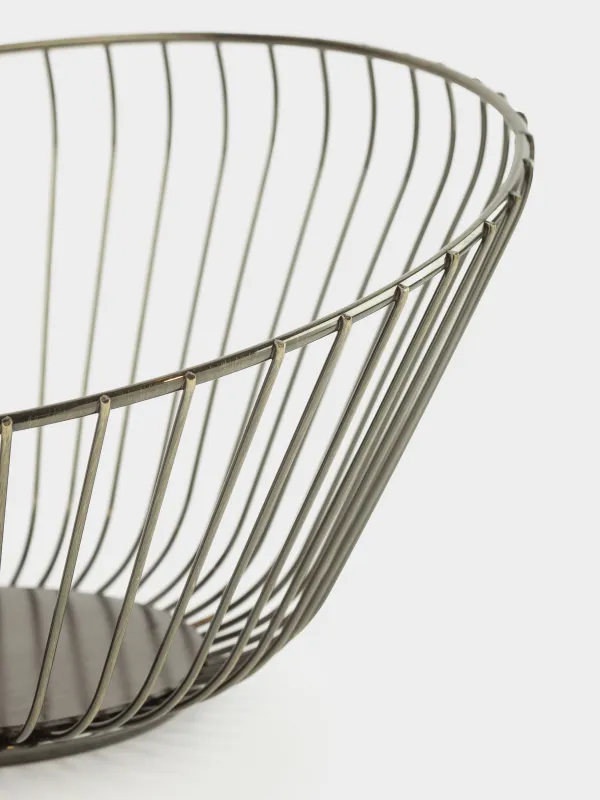 Жеміс себеті, 25 см, металл, қара және қола, шыбықтар, Twist black, image-2