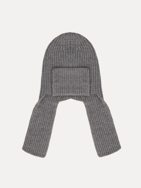 Шапка-ушанка женская, единый размер, акрил, серая, Knitting, image-0