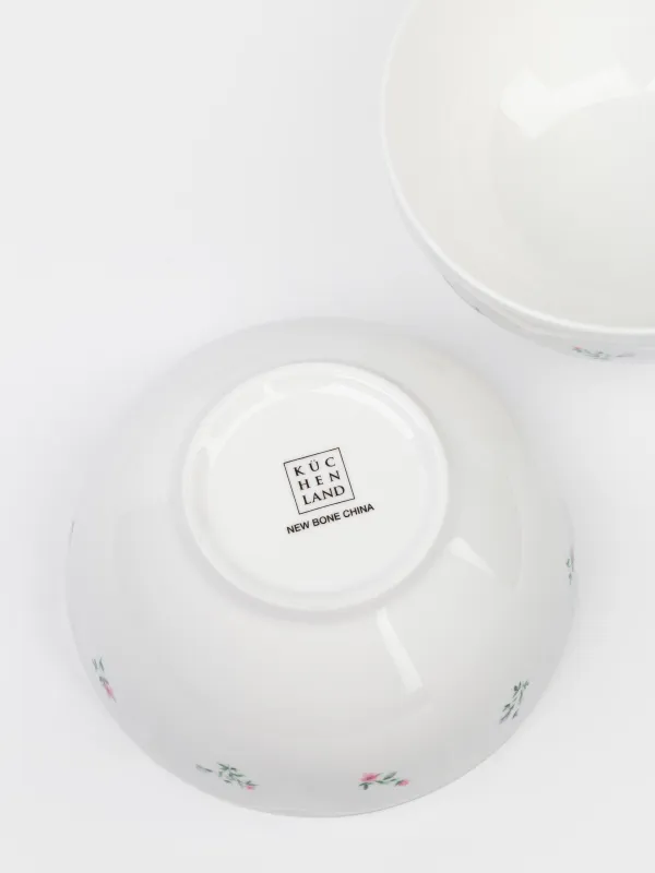 Кесе, 14х7 см, 600 мл, 2 дана, фарфор N, ақ, Нәзік гүлдер, El floria, image-2