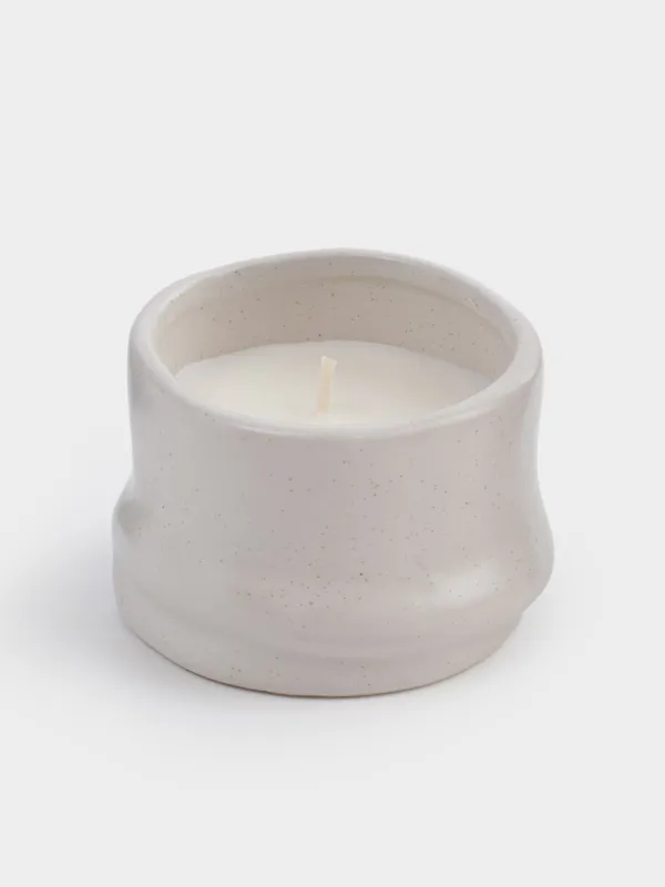 Хош иісті шам, 8х6 см, шам ұстағышта, керамика, сүт түстес, Pandan Villa, Antic, image-0