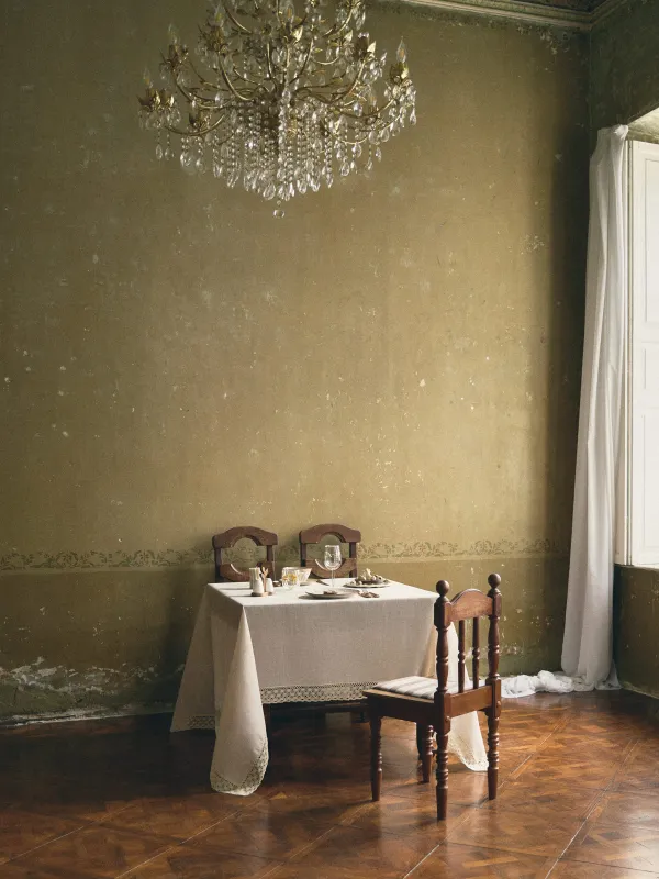 Скатерть, 170х250 см, с кружевом, Natural framed, image-9