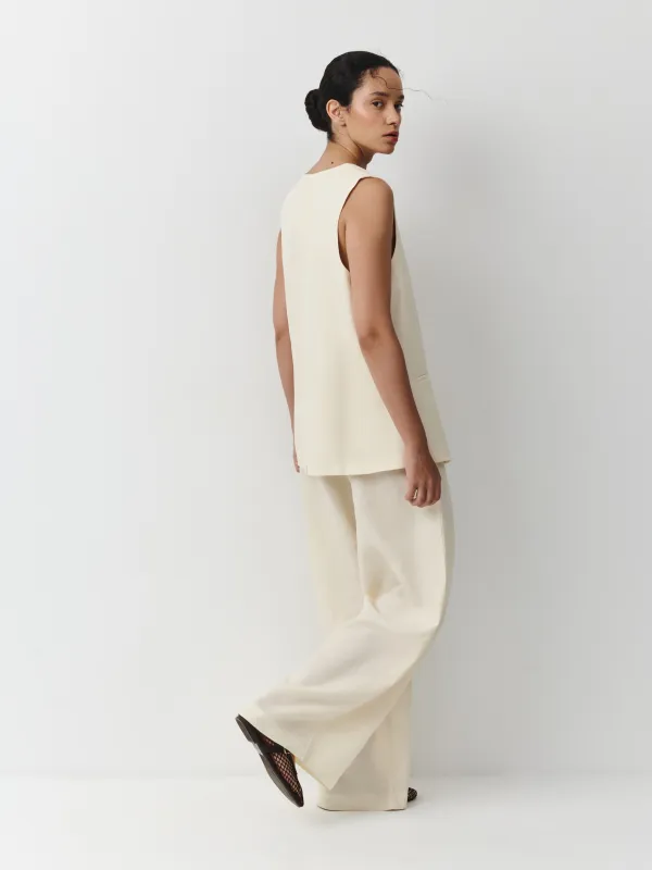 Әйелдер шалбары, өлшемі M, тенсель/зығыр/мақта ОК, сүт түстес, Louise, image-3