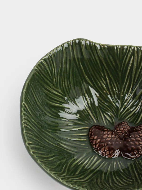 Салат ыдысы, 19х7 см, 940 мл, керамика, жасыл, Шырша бұтағындағы шырша бүршіктері, Forest whispers, image-1