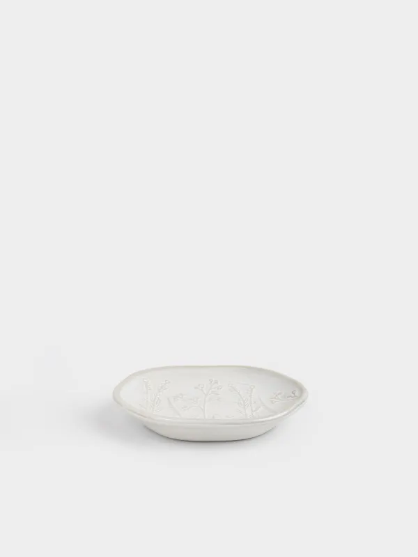 Сабын ыдысы, 16х11см, керамика, сопақ, сарғылт-қоңыр, Шөптер, Hebe, image-1