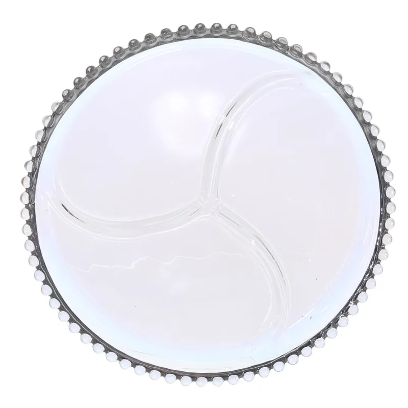 Менажница, 23 см, 3 отд, стекло, круглая, перламутр, Moon, image-1